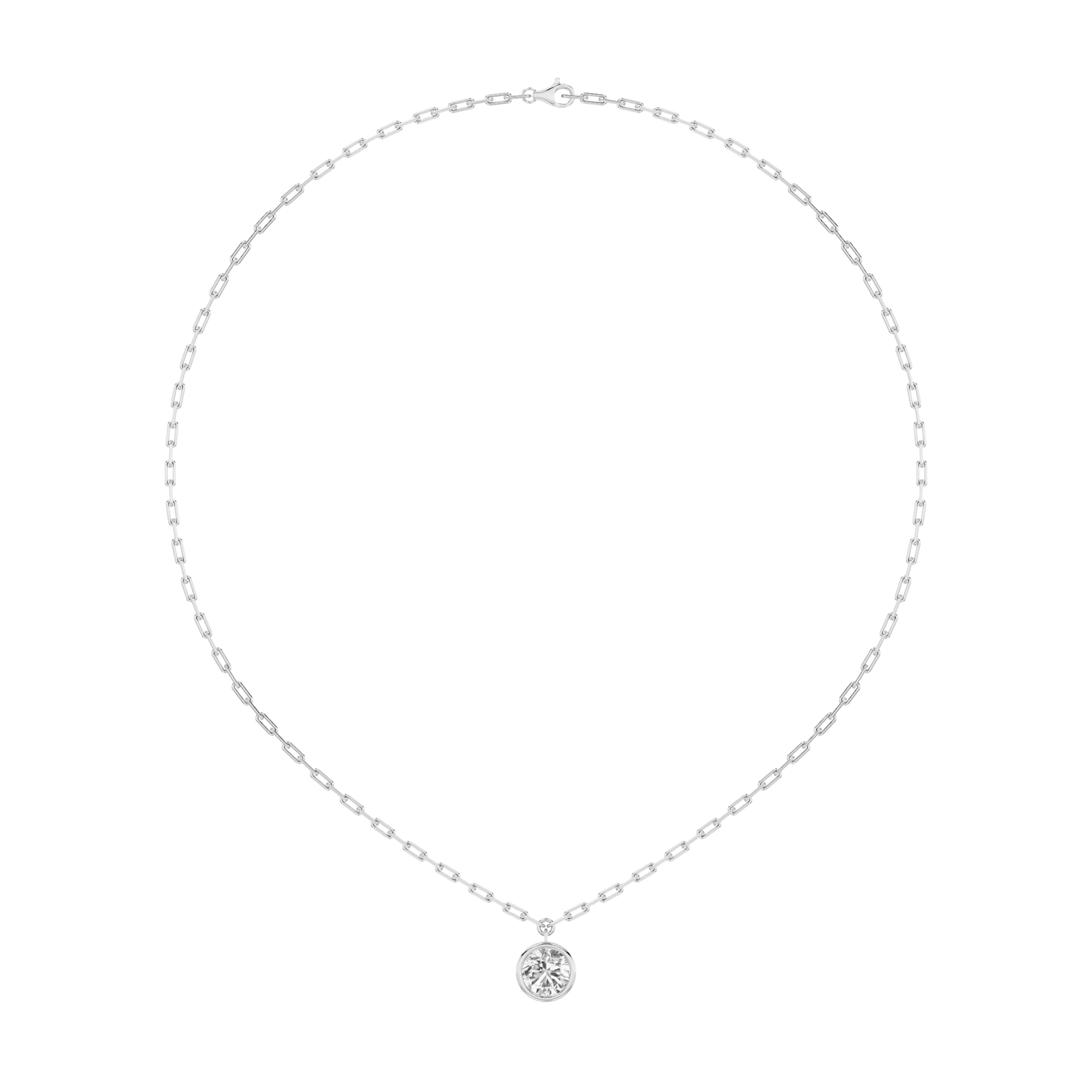 2CTW Round Shaped Lab Grown Diamond (F/VS) Strata Chic Collection Necklace in 14K Gold