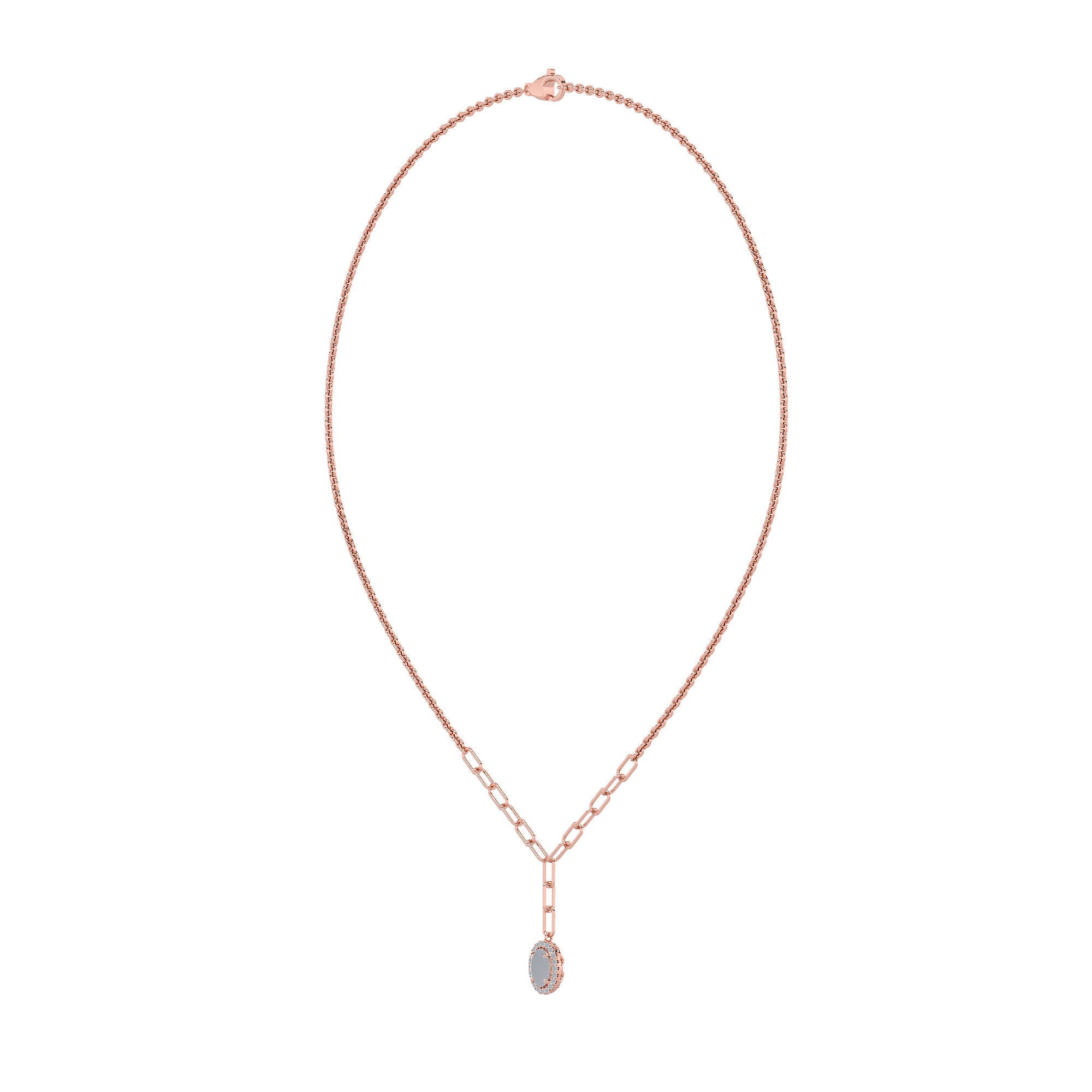 1.5CTW Oval Shaped Lab Grown Diamond (F/VS) Solitaire Necklace in 14K Gold