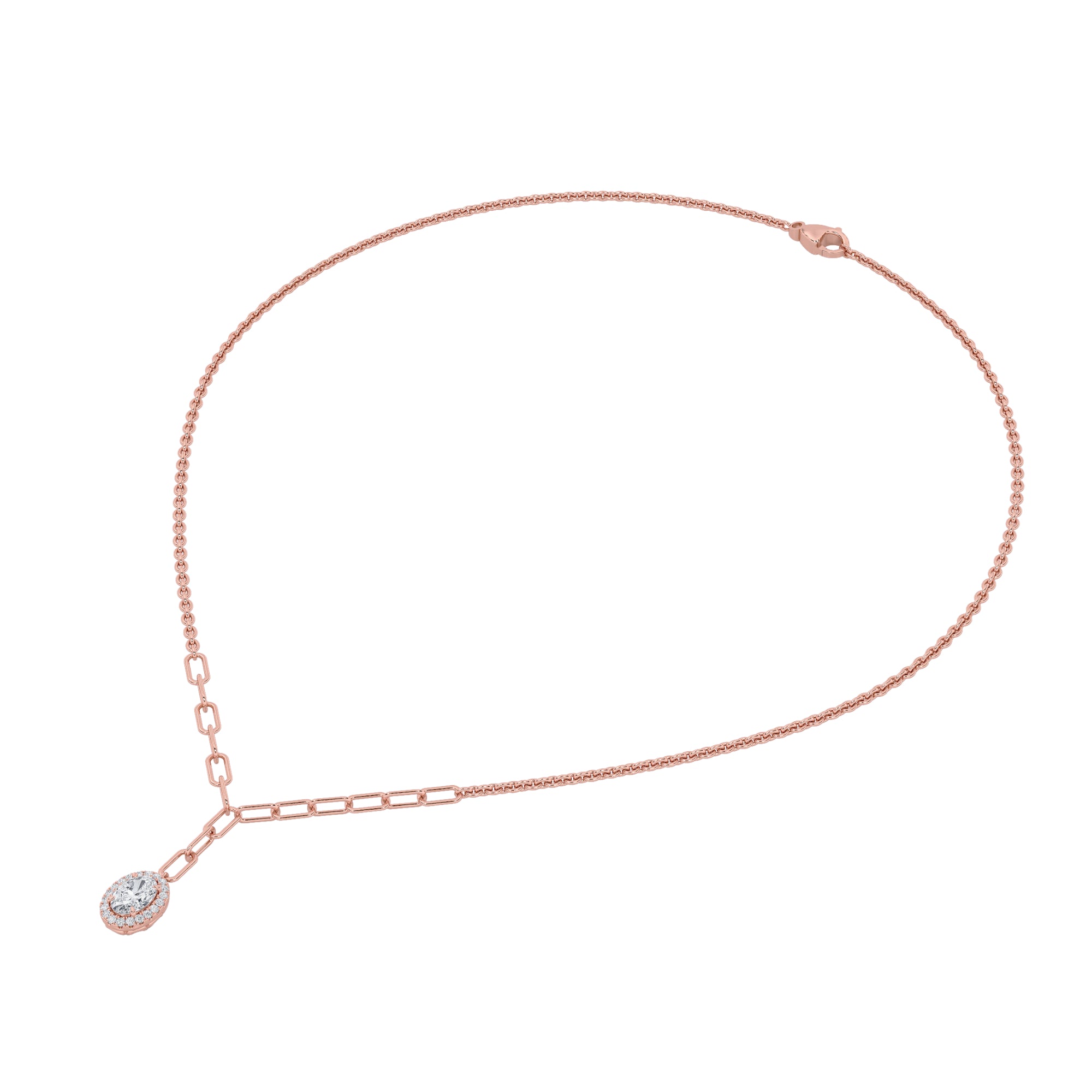 1.5CTW Oval Shaped Lab Grown Diamond (F/VS) Solitaire Necklace in 14K Gold