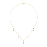 3CTW Pear Shaped Lab Grown Diamond (F/VS) Solitaire Necklace in 14K Gold