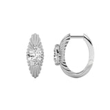 2CTW Oval Shaped Lab Grown Diamond (F/VS) Huggie Earrings in 14K Gold