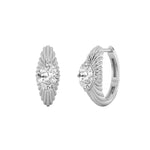 2CTW Oval Shaped Lab Grown Diamond (F/VS) Huggie Earrings in 14K Gold