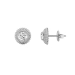 2CTW Round Shaped Lab Grown Diamond (F/VS) Vintage Inspired Stud Earrings in 14K Gold
