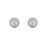 2CTW Round Shaped Lab Grown Diamond (F/VS) Vintage Inspired Stud Earrings in 14K Gold