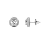 2CTW Round Shaped Lab Grown Diamond (F/VVS) Vintage Inspired Stud Earrings in 14K Gold