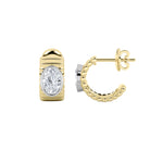 2CTW Oval Shaped Lab Grown Diamond (F/VS) Fashion Earrings in 14K Gold