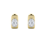 2CTW Oval Shaped Lab Grown Diamond (F/VS) Fashion Earrings in 14K Gold