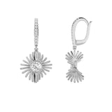 1CTW Round Shaped Lab Grown Diamond (F/VS) Dangle Fashion Earrings in 14K Gold