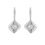 1CTW Round Shaped Lab Grown Diamond (F/VS) Dangle Fashion Earrings in 14K Gold