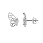 2CTW Pear Shaped Lab Grown Diamond (F/VS) Butterly Fashion Earrings in 14K Gold