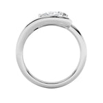 1CTW Pear Shaped Lab Grown Diamond (F/VS) East West Solitaire Ring in 14K Gold