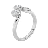 1CTW Round Shaped Lab Grown Diamond (F/VS) Three Stone Ring in 14K Gold