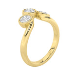 1CTW Round Shaped Lab Grown Diamond (F/VS) Three Stone Ring in 14K Gold