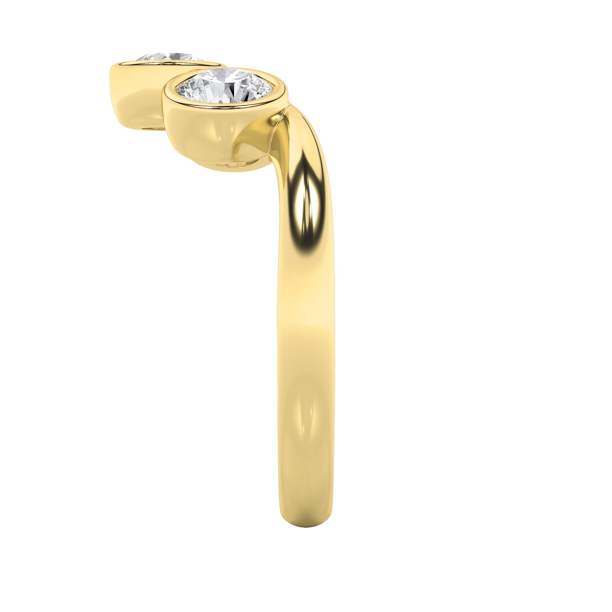 1CTW Round Shaped Lab Grown Diamond (F/VS) Three Stone Ring in 14K Gold