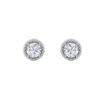 2CTW Round Shaped Lab Grown Diamond (F/VS) Stud Earrings in 14K Gold