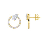 1.5CTW Pear Shaped Lab Grown Diamond (F/VS) Dangle Fashion Earrings in 14K Gold