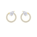 1.5CTW Pear Shaped Lab Grown Diamond (F/VS) Dangle Fashion Earrings in 14K Gold