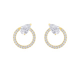 1.5CTW Pear Shaped Lab Grown Diamond (F/VS) Dangle Fashion Earrings in 14K Gold