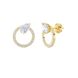 1.5CTW Pear Shaped Lab Grown Diamond (F/VS) Dangle Fashion Earrings in 14K Gold