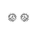 2CTW Round Shaped Lab Grown Diamond (F/VS) Stud Earrings in 14K Gold