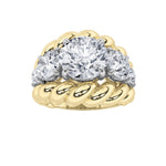 5.5CTW Round Shaped Lab Grown Diamond (F/VS) Five Stone Ring in 14K Gold