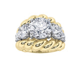 5.5CTW Round Shaped Lab Grown Diamond (F/VS) Five Stone Ring in 14K Gold