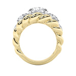 5.5CTW Round Shaped Lab Grown Diamond (F/VS) Five Stone Ring in 14K Gold