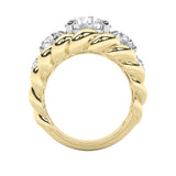 5.5CTW Round Shaped Lab Grown Diamond (F/VS) Five Stone Ring in 14K Gold