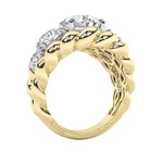 5.5CTW Round Shaped Lab Grown Diamond (F/VS) Five Stone Ring in 14K Gold