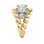 5.5CTW Round Shaped Lab Grown Diamond (F/VS) Five Stone Ring in 14K Gold