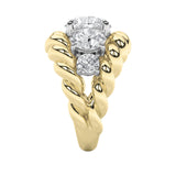 5.5CTW Round Shaped Lab Grown Diamond (F/VS) Five Stone Ring in 14K Gold
