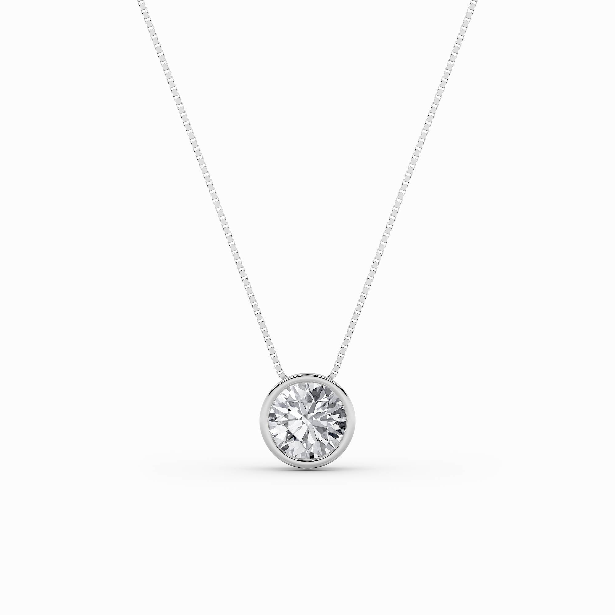 2CTW Round Shaped Lab Grown Diamond (F/VS) Solitaire Pendant in 14K Gold