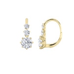 2.5CTW Round Shaped Lab Grown Diamond (F/VS) Antique Design Earrings in 14K Gold