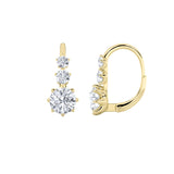 2.5CTW Round Shaped Lab Grown Diamond (F/VS) Antique Design Earrings in 14K Gold
