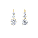 2.5CTW Round Shaped Lab Grown Diamond (F/VS) Antique Design Earrings in 14K Gold