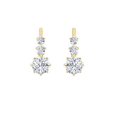 2.5CTW Round Shaped Lab Grown Diamond (F/VS) Antique Design Earrings in 14K Gold