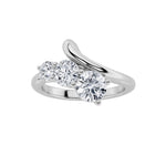 1.5CTW Round Shaped Lab Grown Diamond (F/VS) Three Stone Ring in 14K Gold