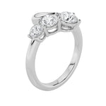 1.5CTW Round Shaped Lab Grown Diamond (F/VS) Three Stone Ring in 14K Gold