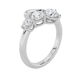 1.5CTW Round Shaped Lab Grown Diamond (F/VS) Three Stone Ring in 14K Gold