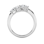 1.5CTW Round Shaped Lab Grown Diamond (F/VS) Three Stone Ring in 14K Gold