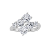 2CTW Round Shaped Lab Grown Diamond (F/VS) Three Stone Ring in 14K Gold