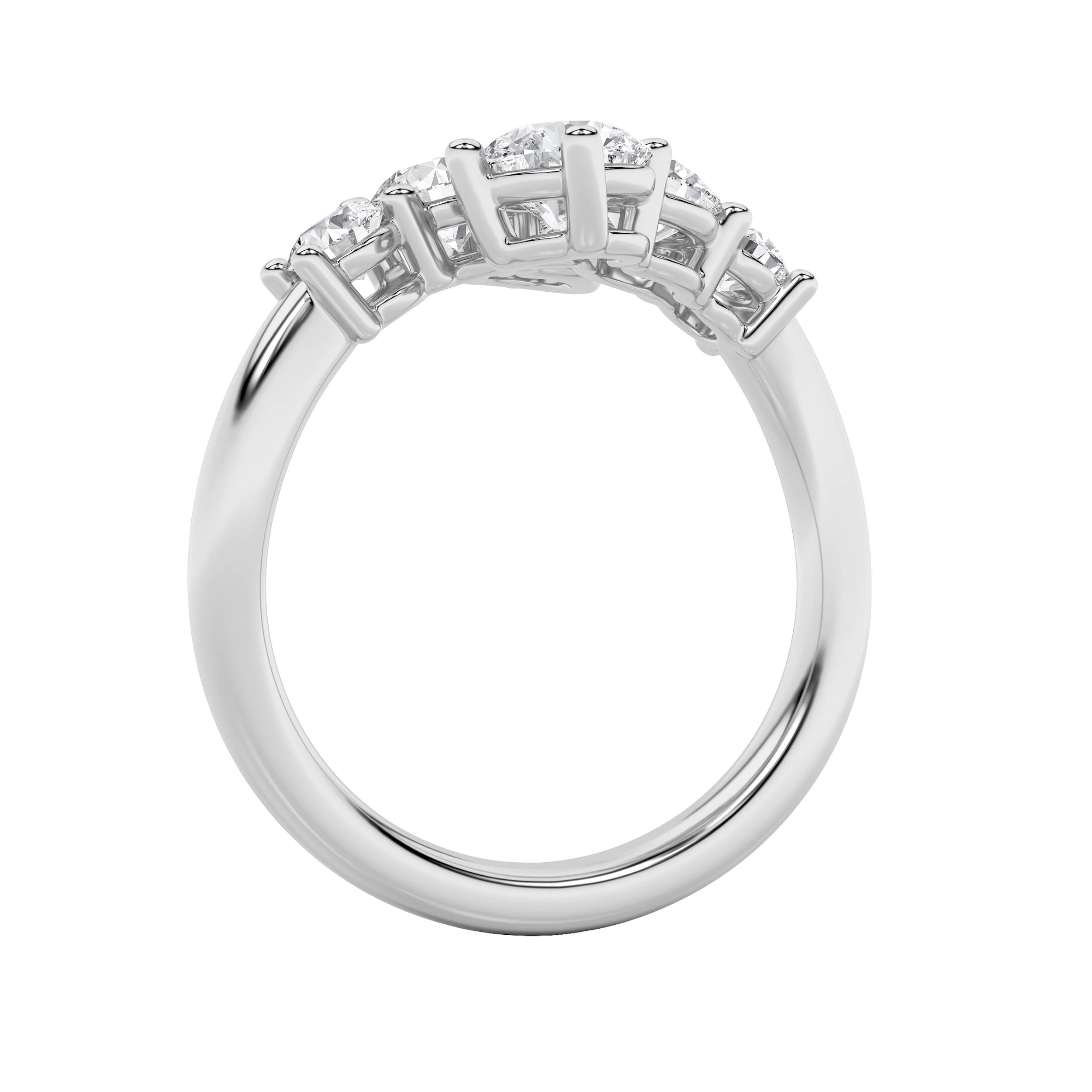 2CTW Round Shaped Lab Grown Diamond (F/VS) Three Stone Ring in 14K Gold
