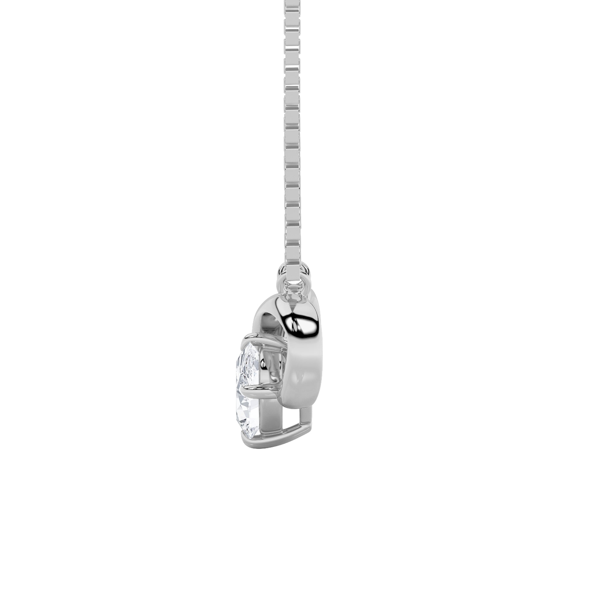 0.5CTW Oval Shaped Lab Grown Diamond (G/VS) Necklace in Silver