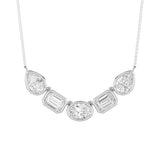 2.5CTW Oval Shaped Lab Grown Diamond (F/VS) Five Stone Necklace in 14K Gold