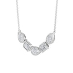 2.5CTW Oval Shaped Lab Grown Diamond (F/VS) Five Stone Necklace in 14K Gold