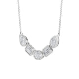 2.5CTW Oval Shaped Lab Grown Diamond (F/VS) Five Stone Necklace in 14K Gold