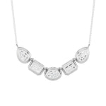 2.5CTW Oval Shaped Lab Grown Diamond (F/VS) Five Stone Necklace in 14K Gold