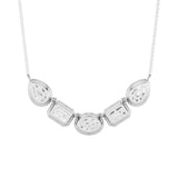 2.5CTW Oval Shaped Lab Grown Diamond (F/VS) Five Stone Necklace in 14K Gold