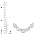 2.5CTW Oval Shaped Lab Grown Diamond (F/VS) Five Stone Necklace in 14K Gold