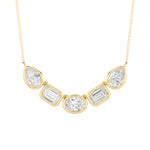 2.5CTW Oval Shaped Lab Grown Diamond (F/VS) Five Stone Necklace in 14K Gold